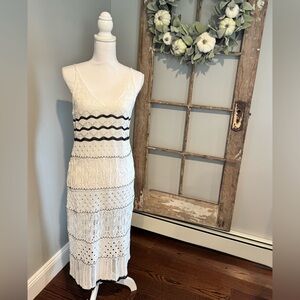 White and Black Lace Dress